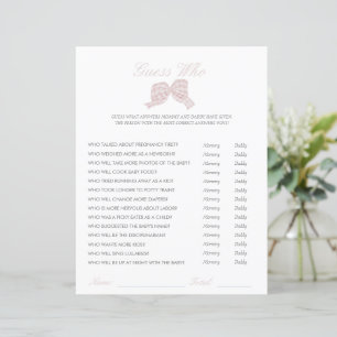 Baby shower arc rose deviner qui jeu
