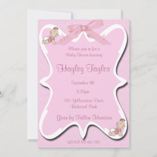 baby shower arc rose Invitation 2