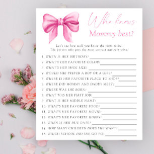 Baby shower arc rose Qui connaît maman meilleur je