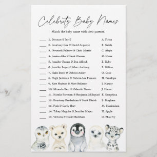 Baby shower Arctique Celebrity Baby Names Jeu