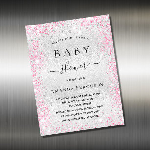 Baby shower argent parties scintillant rose invita