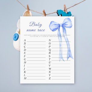 Baby shower au ruban bleu - Jeu de course aux prén