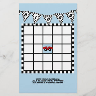 Baby shower automobile course Bingo