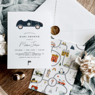 Baby shower automobile course Invitation