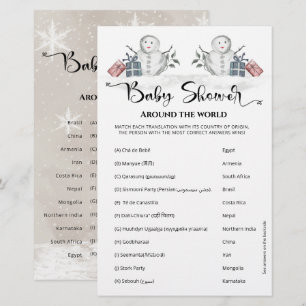 Baby shower autour du monde Baby shower Snowman