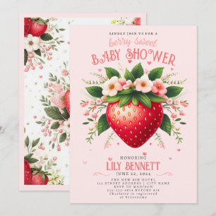Baby shower aux fraises   Berry Sweet Invitation