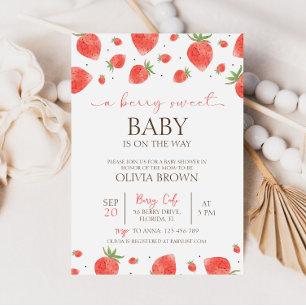 Baby shower aux fraises   Berry Sweet Invitation