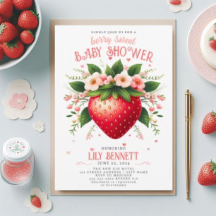Baby shower aux fraises Berry Sweet Invitation