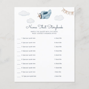 Baby shower Avion Aventure Nom du livre d'histoire