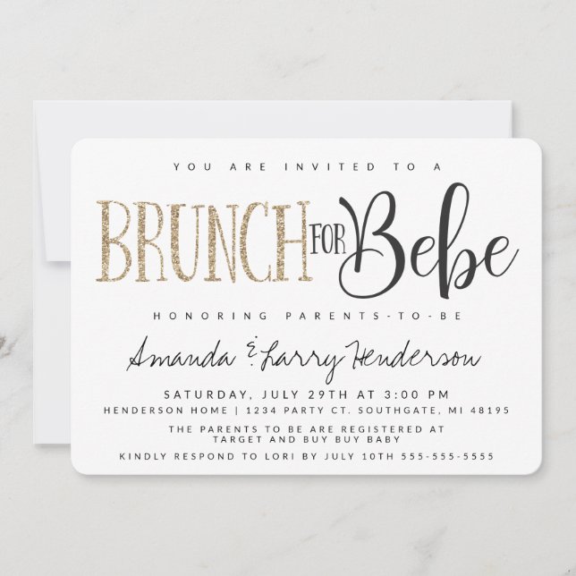 Baby shower Baby Brunch Invitation (Devant)