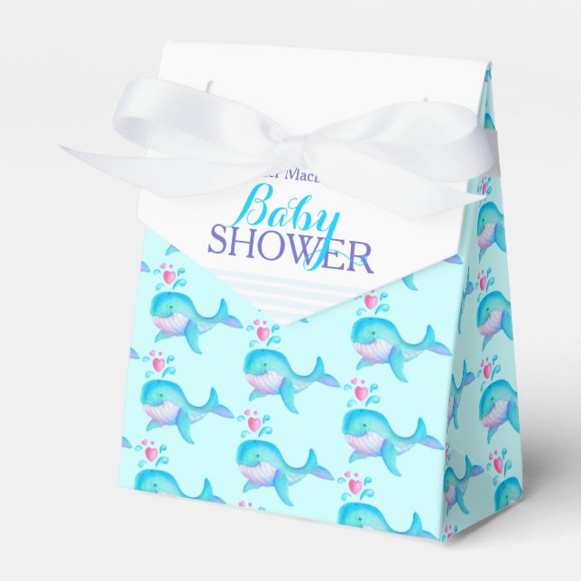 Baby shower baleines aqua blanc cadeau ballotins (Verso)