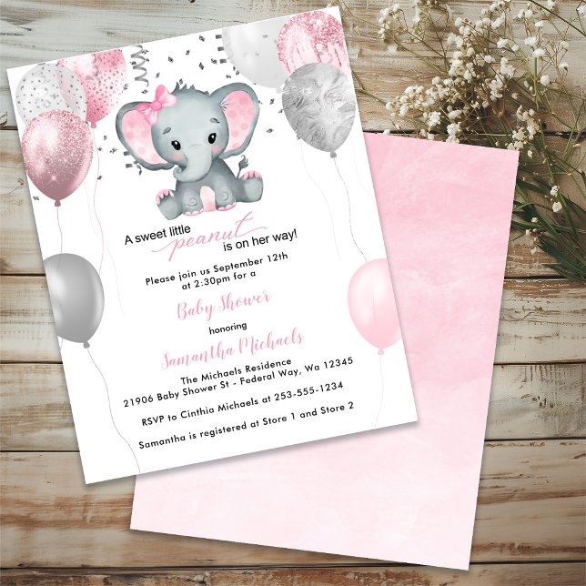 BABY SHOWER Ballons Eléphants Bleus BUDGET (BUDGET Cute Elephant Girl Balloons Baby Shower)