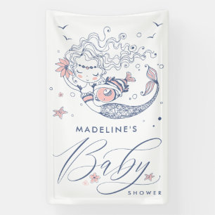 Baby shower Bannière de sirène de fille rose