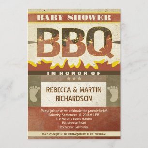 baby shower barbecue invitations vintages