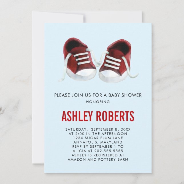 Baby shower Basket rouge Invitation Genre Neutre (Devant)