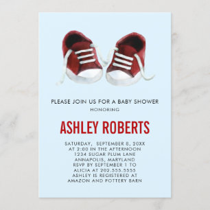 Baby shower Basket rouge Invitation Genre Neutre