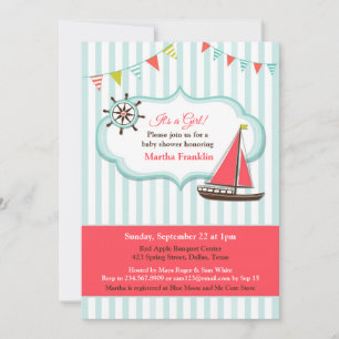 Baby shower Bateau à voile Boy Invitation