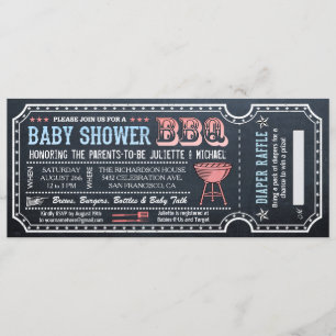 Baby shower BBBQ Invitations de billets avec rabat