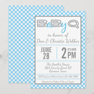 Baby shower BBQ Bleu BabyQ Invitation