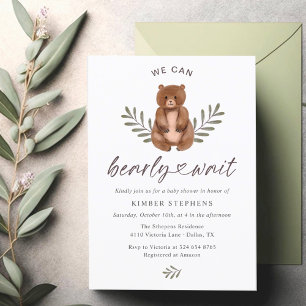 Baby shower Bearly Wait Rustic & Modern Invitation