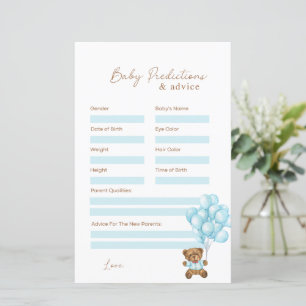 Baby shower Bébé Bleu Ours Prédictions et conseils
