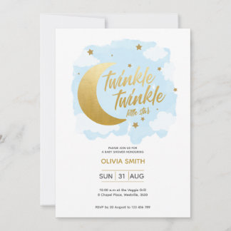 Baby shower bébé garçon Invitation avec étoiles ro