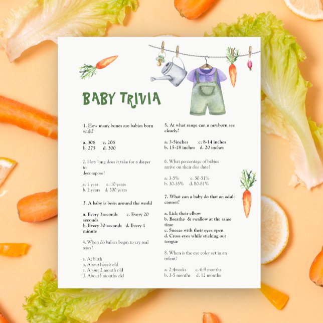 Baby Shower Bébé Légume | Jeu de Baby Shower (Créateur téléchargé)