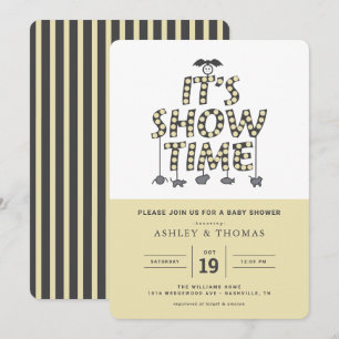 Baby shower Beetlejus   C'est Showtime Invitation