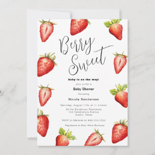 Baby shower Berry Sweet Strawberry Invitation
