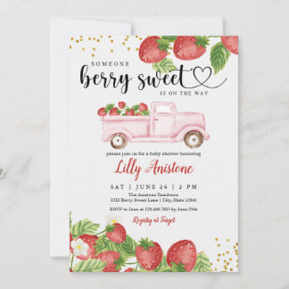 Baby shower Berry Sweet Strawberry Invitation