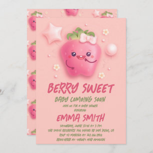 Baby shower Berry Sweet Strawberry Invitation