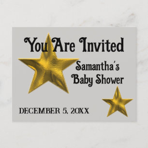 Baby shower Bienvenue Superstar Star Invitation