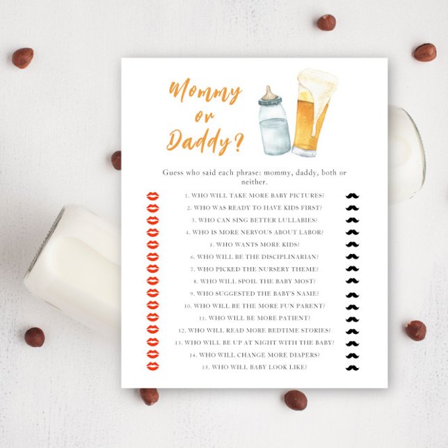 Baby shower bière - jeu maman ou papa (Créateur téléchargé)