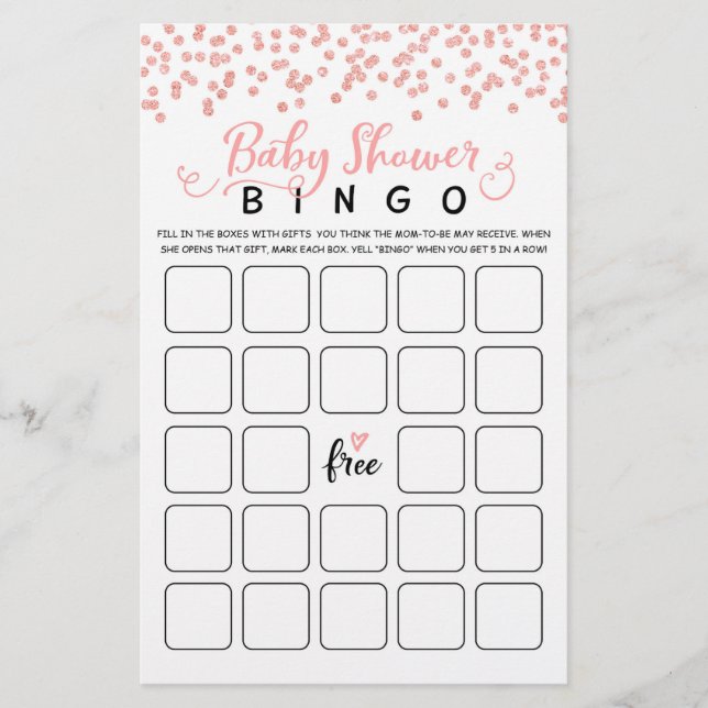 Baby shower Bingo Baby shower partie (Devant)