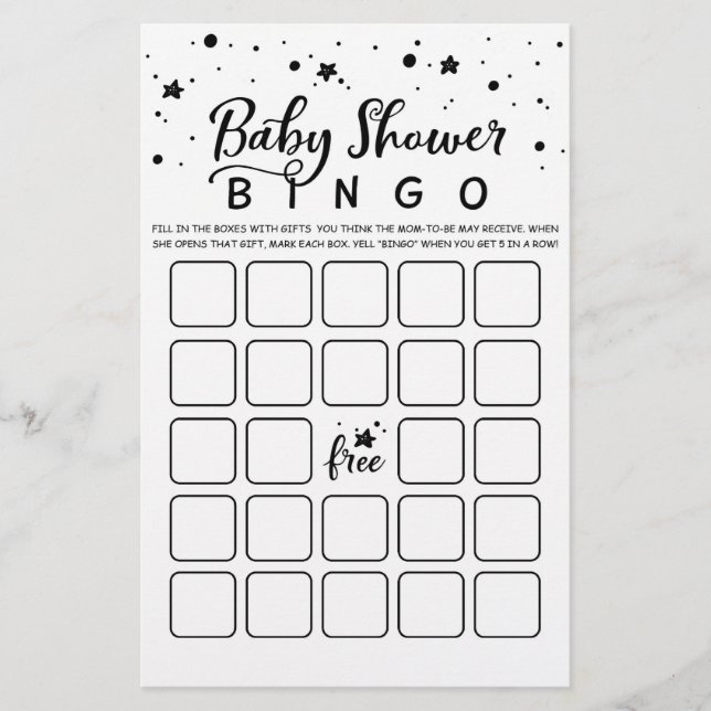 Baby shower Bingo Baby shower partie (Devant)