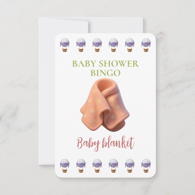 Baby Shower Bingo Card, Funny Game- Baby Blanket (Devant)