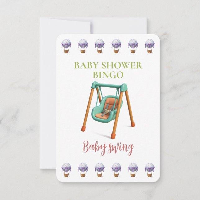 Baby Shower Bingo Card, Funny Game- Baby swing (Devant)
