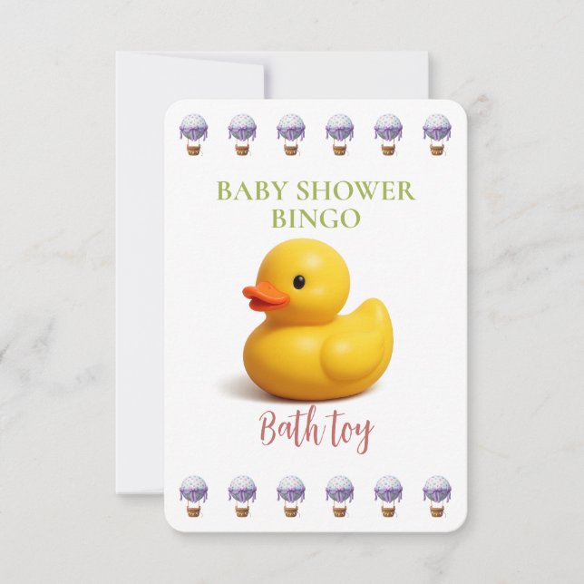 Baby Shower Bingo Card, Funny Game- Bath toy (Devant)