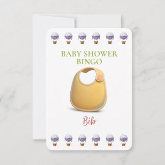 Baby Shower Bingo Card, Funny Game- Bib