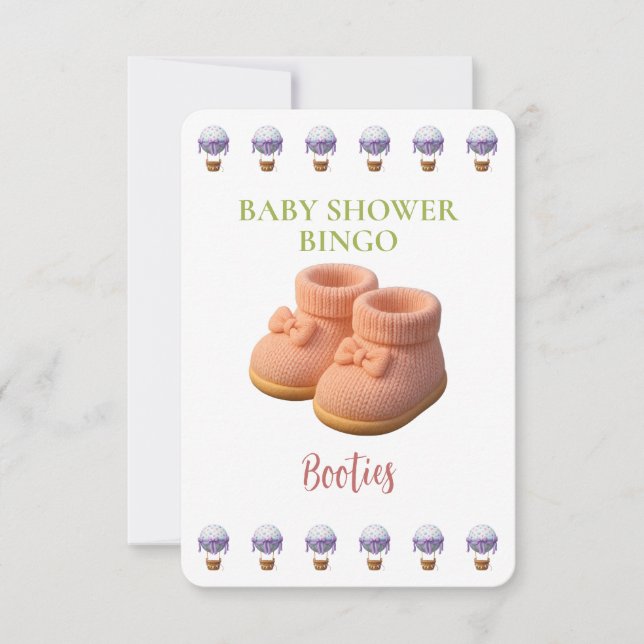 Baby Shower Bingo Card, Funny Game- Booties (Devant)