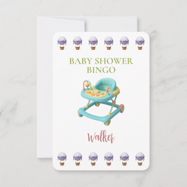 Baby Shower Bingo Card, Funny Game- Walker (Devant)