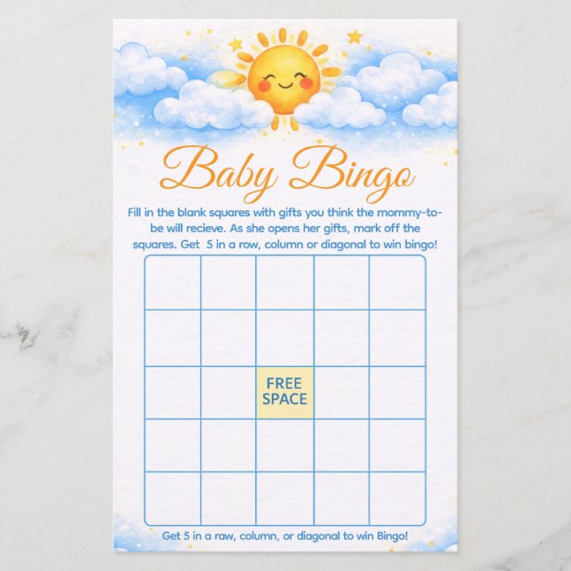 Baby Shower Bingo Game Card party supplies (Devant)
