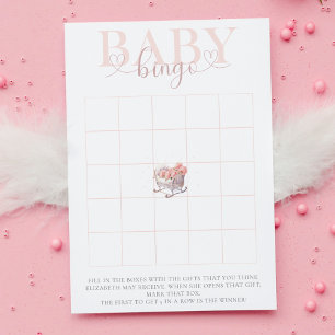 Baby shower Bingo Jeu Bébé Panier pastel