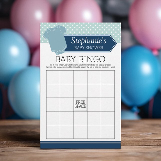Baby shower Bingo - Joy Boy Pois Jeu (Custom Baby Shower Games)