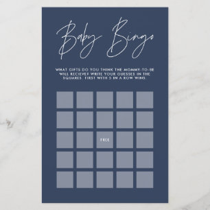 Baby shower bingo moderne elenavy bleu