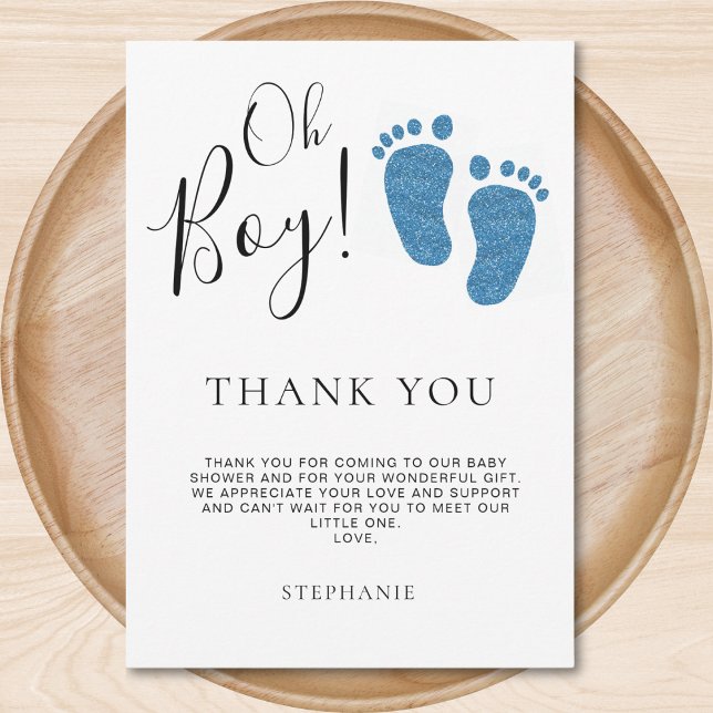 Baby shower bleu bébé pieds Merci (Créateur téléchargé)