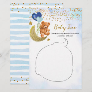 Baby shower bleu bébé visage