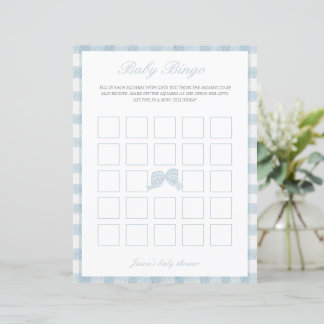 Baby shower bleu bingo