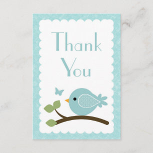 Baby shower bleu de cartes de note de Merci