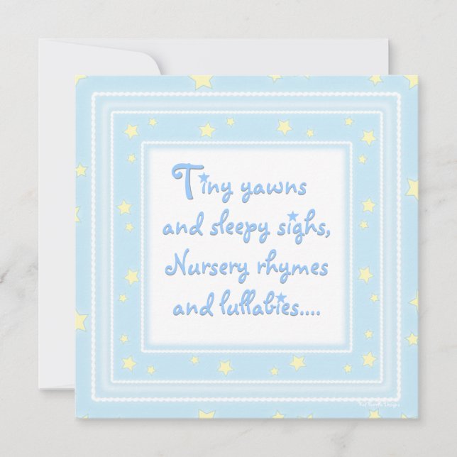 Baby shower bleu des étoiles doux Invitation (Devant)